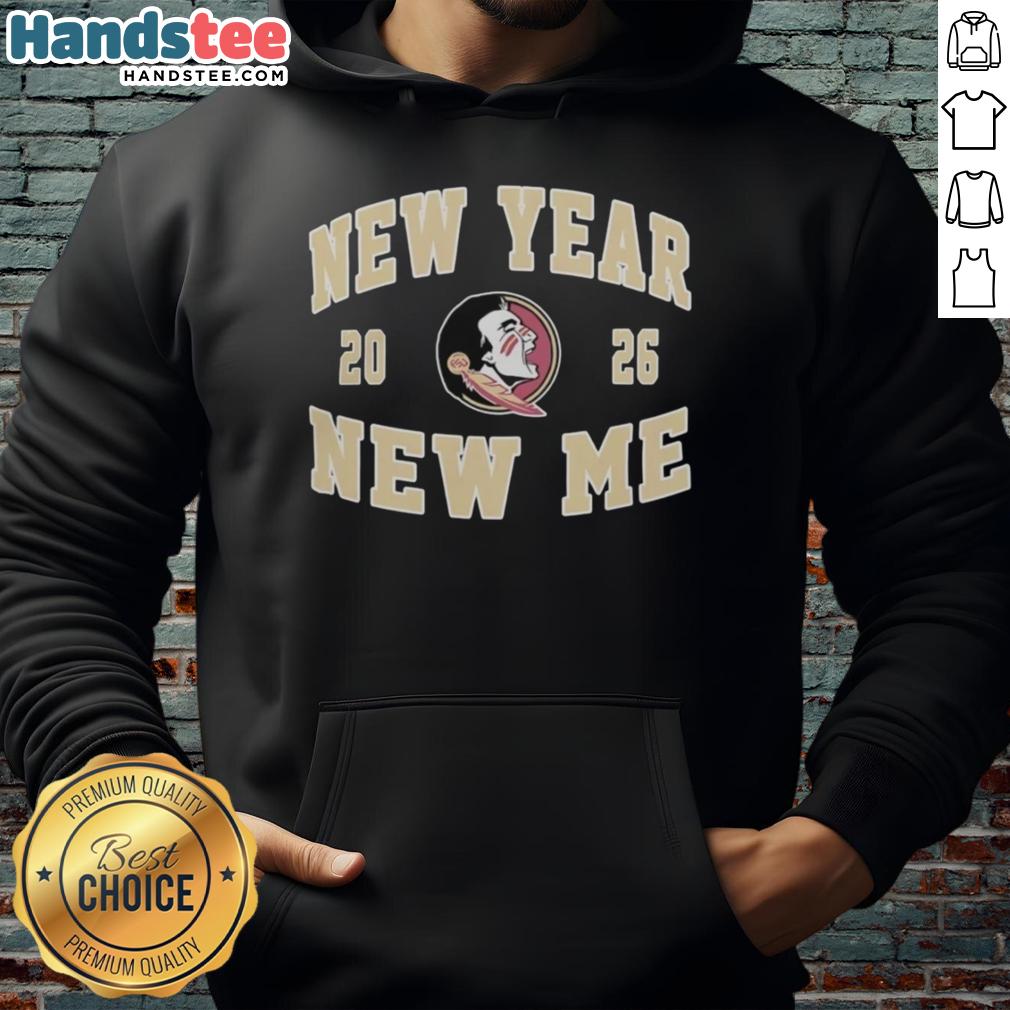 Pretty Florida State Seminoles Football New Year New Me 2026 logo hoodie featuring vibrant team colors and design.