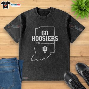 2026 CFP Peach Bowl Indiana Hoosiers washed t-shirt featuring vibrant colors and team logo for fans.