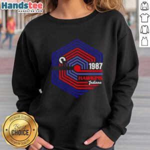 Alt Text: Vintage 'Pretty Stranger 1987' sweatshirt inspired by Stranger Things, featuring Hawkins, Indiana theme and retro design.