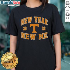 Pretty Tennessee Volunteers New Year New Me 2026 logo on a ladies tee, showcasing team spirit and style perfect for fans.