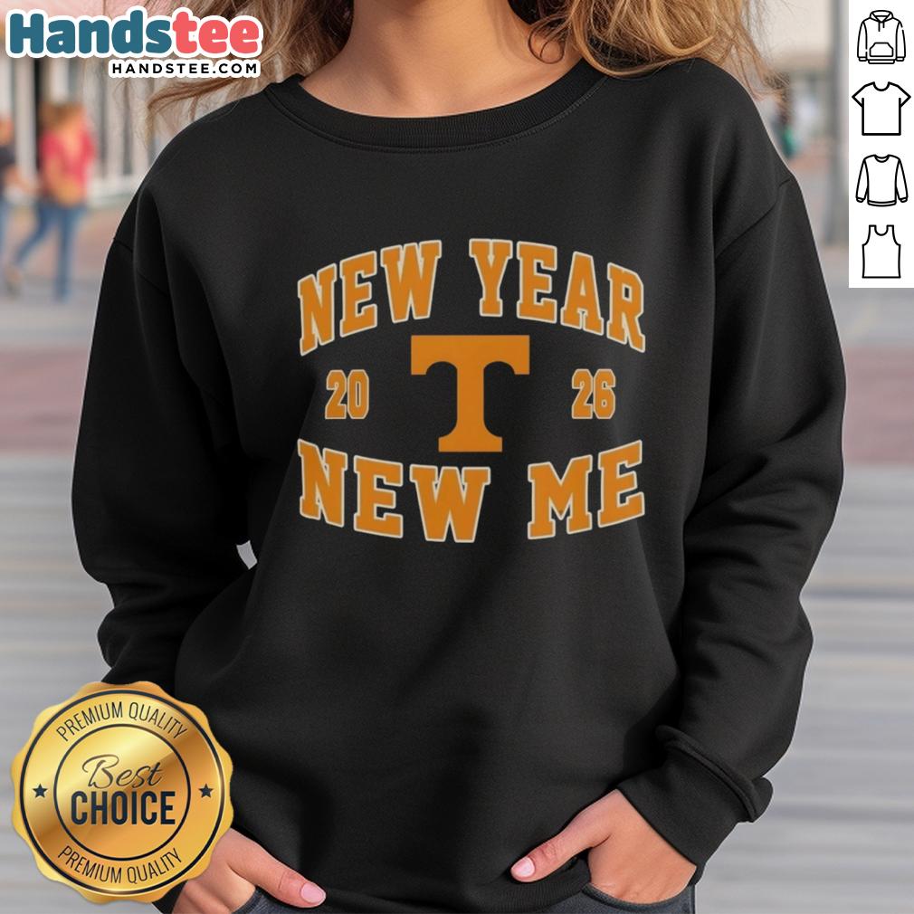 Pretty Tennessee Volunteers New Year New Me 2026 logo sweatshirt featuring vibrant colors and stylish design.