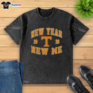 Pretty Tennessee Volunteers New Year New Me 2026 logo on a washed t-shirt, perfect for fans celebrating the new year.