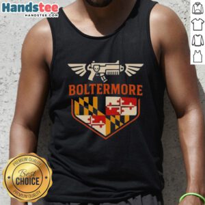 Top Boltermore Warhammer X Maryland Flag Logo Tank Top featuring a unique design for fans of Warhammer and Maryland pride.