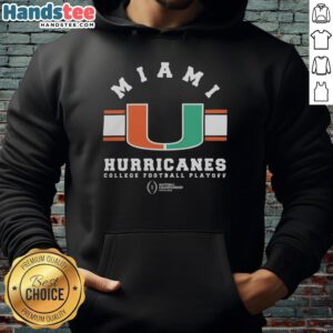 2026 National Championship Miami Hurricanes hoodie featuring the Top College Football Playoff logo, perfect for fans.