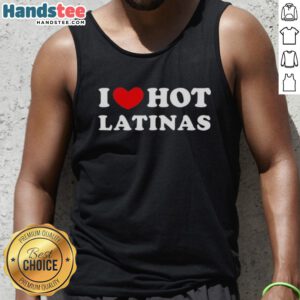 Stylish 'I Love Hot Latinas' tank top design in vibrant colors, perfect for summer fashion and expressing personality.