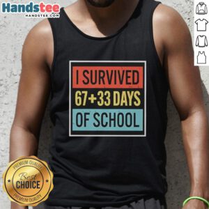 Top I Survived 6733 Days of School Tank Top featuring a fun graduation design for proud students and graduates.