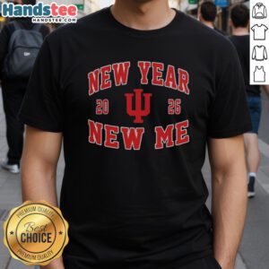 Alt Text: Top Indiana Hoosiers Football New Year New Me 2026 logo T-shirt showcasing team spirit and style.