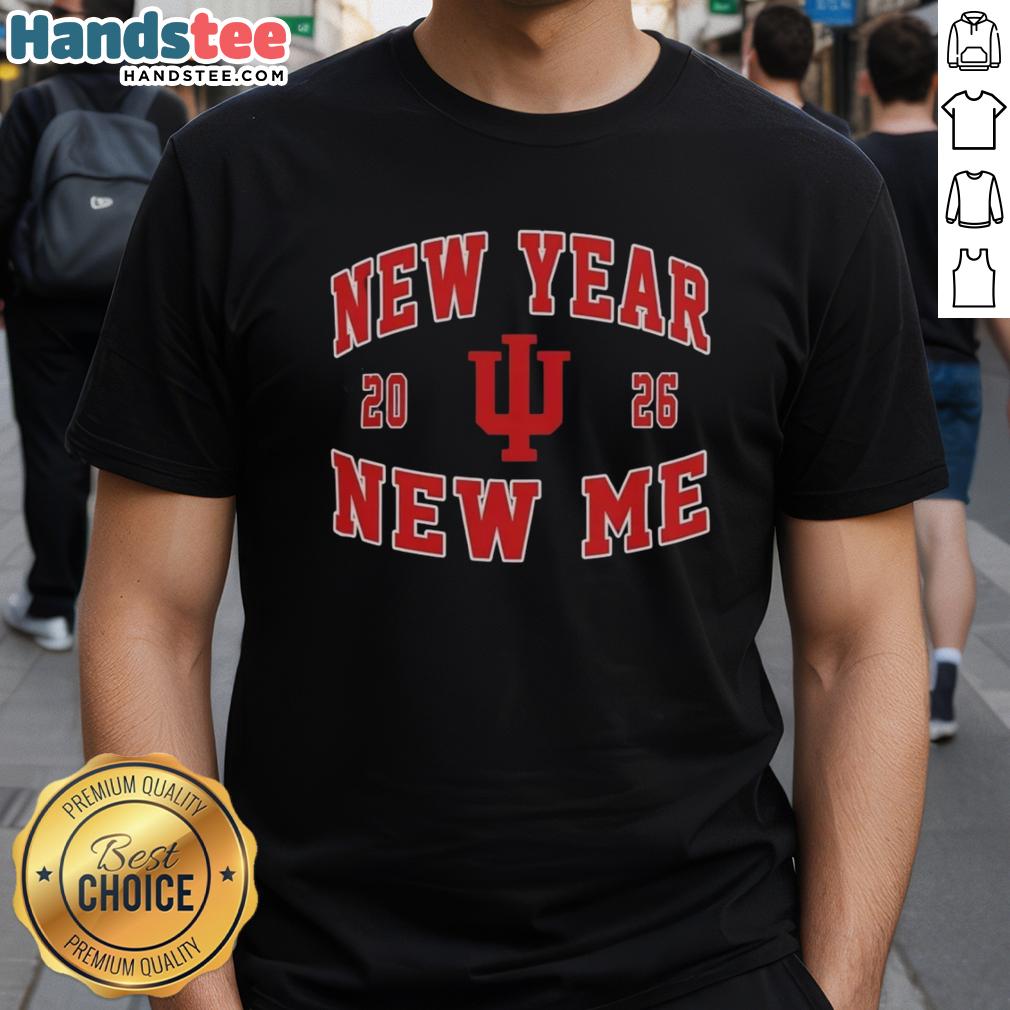 Alt Text: Top Indiana Hoosiers Football New Year New Me 2026 logo T-shirt showcasing team spirit and style.