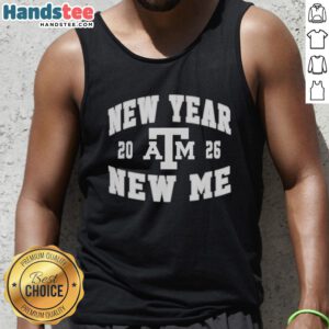 Alt Text: Top Texas A&M Aggies New Year New Me 2026 logo tank top design featuring vibrant colors and bold graphics.