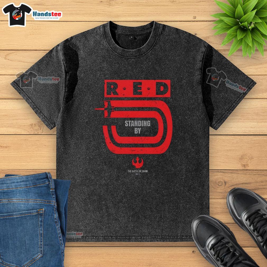 Awesome Red 5 Standing By Yavin Star Wars Washed T-Shirt featuring iconic graphic for fans of the franchise.