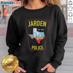Good Jarden Police Est 1843 sweatshirt featuring bold text and classic design, perfect for fans of law enforcement apparel.