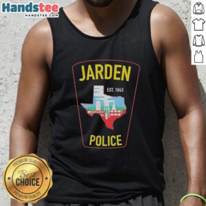 Good Jarden Police Est 1843 tank top featuring a vintage design, perfect for casual wear and police memorabilia enthusiasts.
