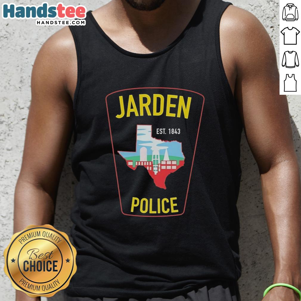 Good Jarden Police Est 1843 tank top featuring a vintage design, perfect for casual wear and police memorabilia enthusiasts.