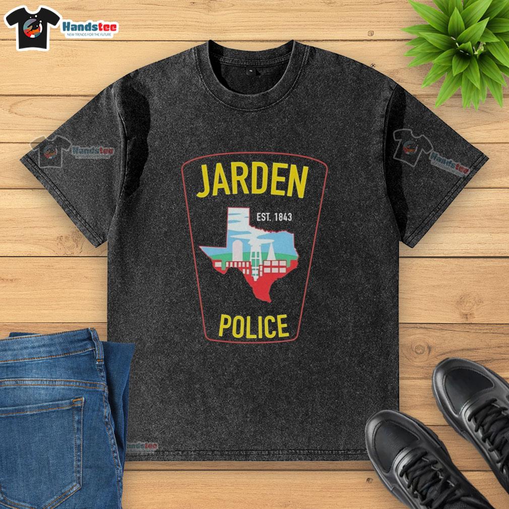 Good Jarden Police Est 1843 washed t-shirt featuring vintage design and soft fabric for a casual look.