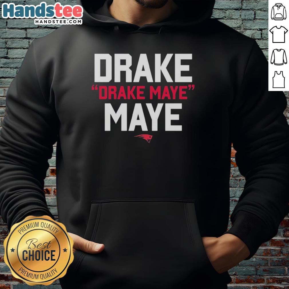 Nice Drake Maye MVP New England Patriots small logo hoodie in navy blue featuring team colors and stylish design.