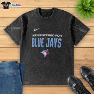 Nice engineered Toronto Blue Jays MLB logo washed t-shirt displayed on a neutral background, showcasing sports apparel.