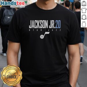 Nice Jaren Jackson Jr. 20 Utah Jazz Elite T-Shirt featuring team colors and player graphics, perfect for basketball fans.