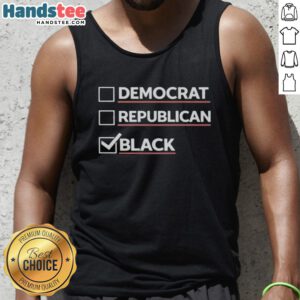 Official Dr. Boyce Watkins Democrat Republican Black Tank Top featuring bold text and stylish design for supporters.