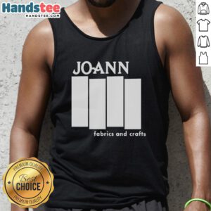 Official Joann Fabric and Craft tank top featuring a vibrant design, perfect for creative DIY projects and crafting.