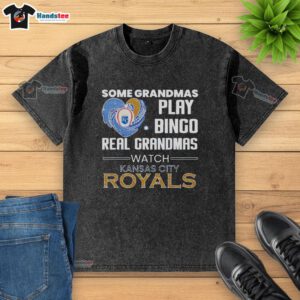 Official Kansas City Royals heart-shaped t-shirt for grandmas who prefer watching baseball over bingo games.