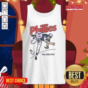 Official Topps Philadelphia Phillies Raglan Tank Top featuring team colors and logo, perfect for baseball fans.