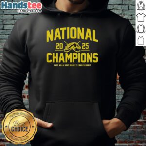 Official Western Michigan Broncos 2025 National Champions hoodie in navy blue, featuring bold team logo and championship graphics.