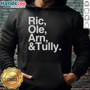 Alt Text: Original Ric Ole Arn Tully Text Hoodie featuring bold lettering on a stylish black background, perfect for casual wear.