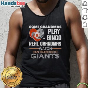 Alt Text: Original San Francisco Giants tank top featuring a heart shape, perfect for grandmas who love baseball and bingo.