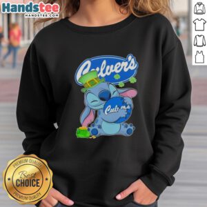 Original Stitch Hug The Culvers Logo Happy St. Patrick's Day Sweatshirt featuring festive green design.