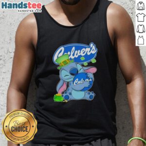 Original Stitch Hug The Culvers logo on a Happy St. Patrick's Day tank top design for festive celebrations.