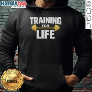 Premium Training for Life Gym Hoodie in black, featuring a stylish design perfect for workouts and casual wear.