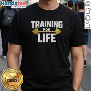 Premium Training For Life Gym T-Shirt featuring a stylish design, perfect for fitness enthusiasts and gym lovers.