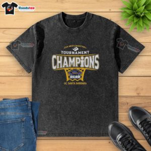 Premium UC Santa Barbara Men's Basketball 2026 Big West Conference Tournament Champions Washed T-Shirt design.