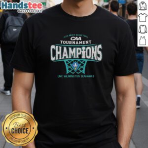 Premium UNC Wilmington Seahawks Men's Basketball 2026 CAA Conference Tournament Champions T-Shirt in vibrant colors.