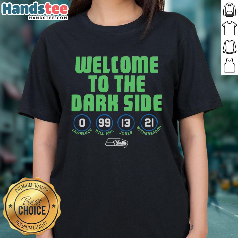 Pretty Seattle Seahawks 'Welcome to the Dark Side' ladies tee showcasing team spirit and stylish fan apparel.