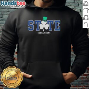 Pretty State Shenanigans Irish Green Hoodie featuring a vibrant design, perfect for casual wear and showcasing Irish pride.