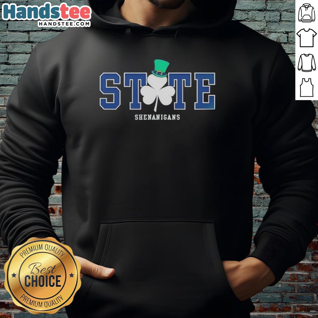 Pretty State Shenanigans Irish Green Hoodie featuring a vibrant design, perfect for casual wear and showcasing Irish pride.