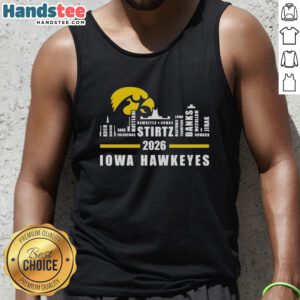 Top 2026 Iowa Hawkeyes All Names City Skyline Tank Top featuring a stylish design and vibrant cityscape.
