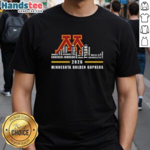 Top 2026 Minnesota Golden Gophers t-shirt featuring city skyline design and team names in vibrant colors.