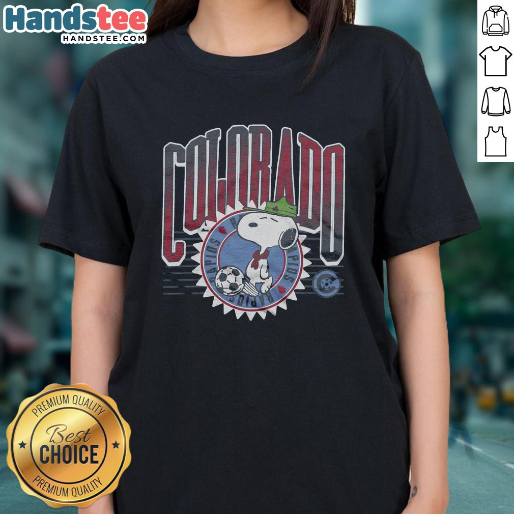Top Peanuts Snoopy X Colorado Rapids ladies tee featuring a stylish design perfect for fans of both brands.