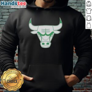 Awesome Chicago Bulls white logo hoodie for St. Patrick's Day, featuring a festive design perfect for fans.