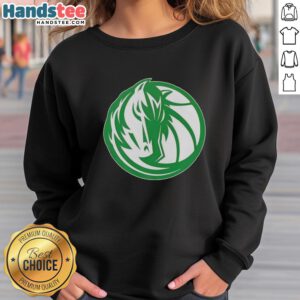 Awesome Dallas Mavericks white logo sweatshirt for St. Patrick's Day, perfect for fans celebrating in style.