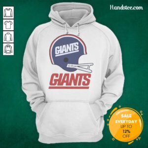 Awesome New York Giants football logo on a big helmet hoodie, perfect for fans and game day attire.