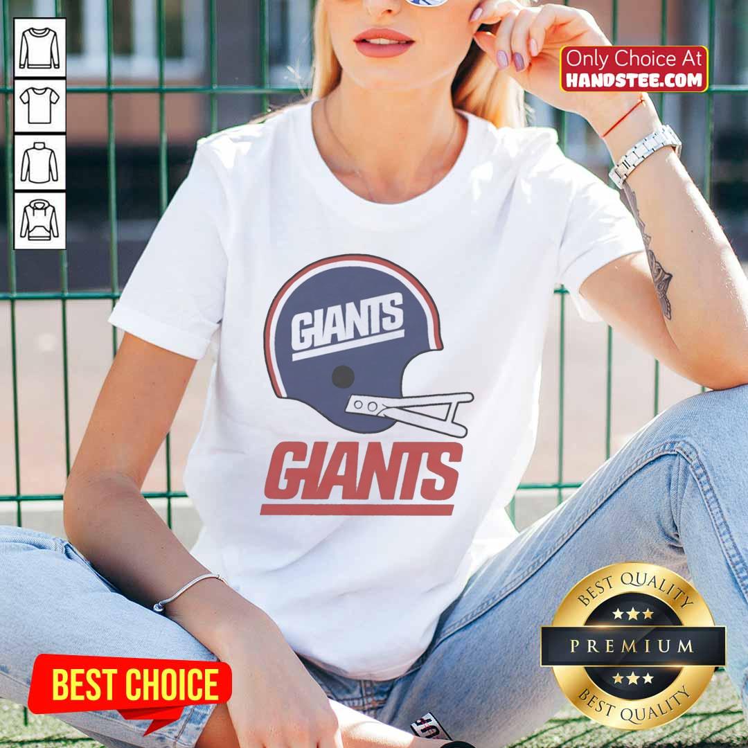 Ladies tee featuring the awesome New York Giants football logo inside a big helmet design.
