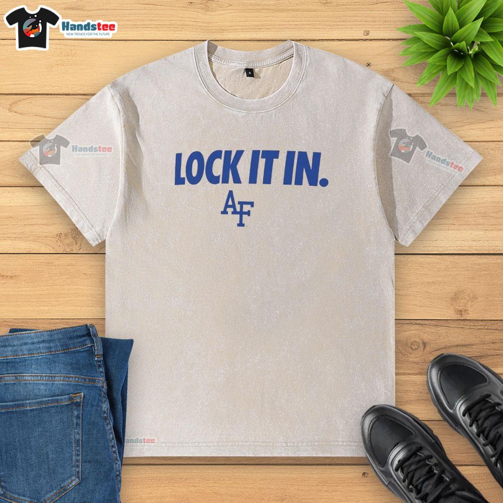 Alt Text: Good Air Force Falcons 2026 Lock It In Washed T-Shirt in navy blue, perfect for fans supporting the Falcons.