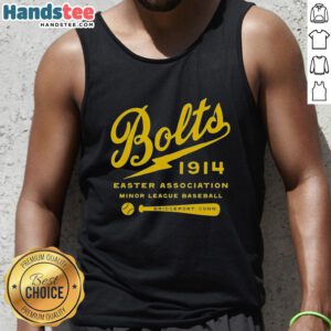 Nice Bolts 1914 Easter Association Minor League Baseball tank top featuring vintage design and vibrant colors.
