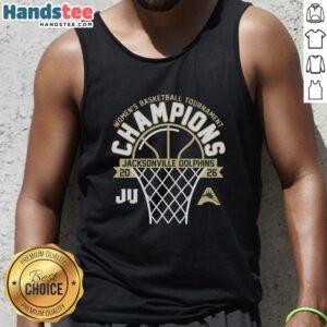 Alt Text: Nice Ju Dolphins Blue 84 unisex tank top celebrating the 2026 ASUN Women's Basketball Tournament Champions.