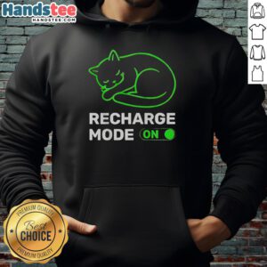 Colorful Nice Neon Cat hoodie in Recharge Mode On design, perfect for cat lovers and trendy streetwear enthusiasts.