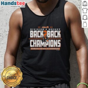 Nice Powers Catholic Chargers 2026 MHSAA Hockey Division 2 Back-to-Back Champions tank top design showcasing team pride.