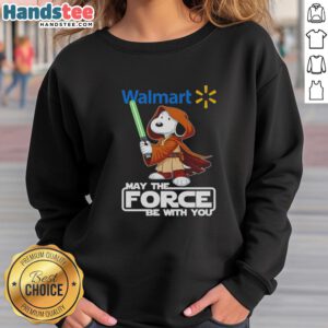 Nice Snoopy Walmart sweatshirt featuring 'May The Force Be With You' design, perfect for fans of Snoopy and Star Wars.